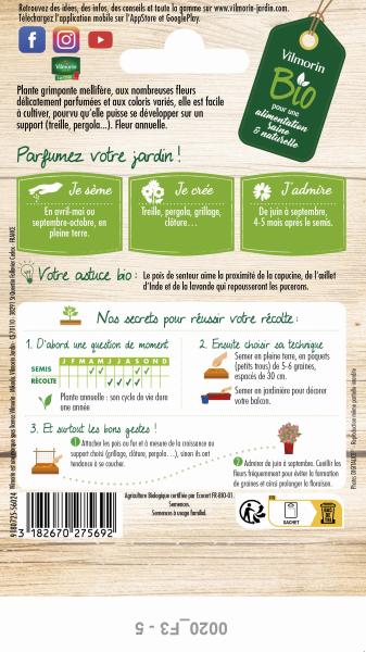 Fleurs - Pois de Senteur Varié - BIO - MEDIA_PACKAGING_VERSO